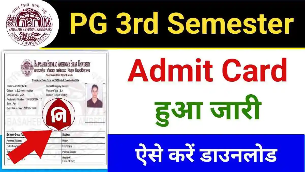 BRABU PG 3rd Semester Admit Card Release