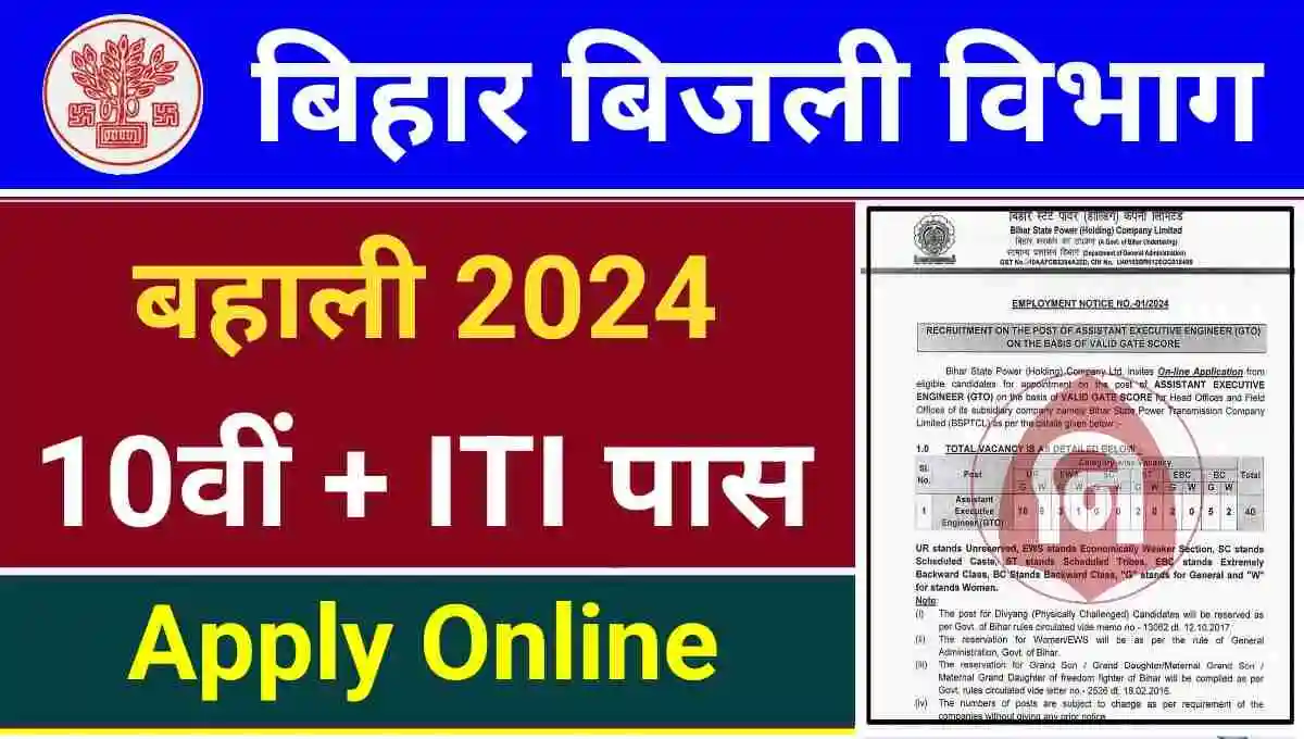 Bihar Bijali Vibhag Bharti 2024