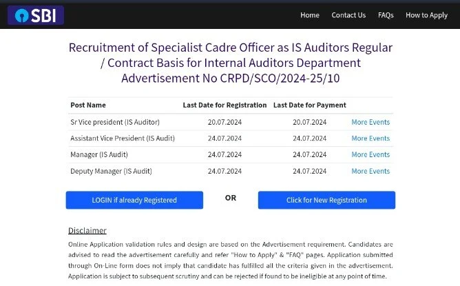 SBI New Vacancy 2024