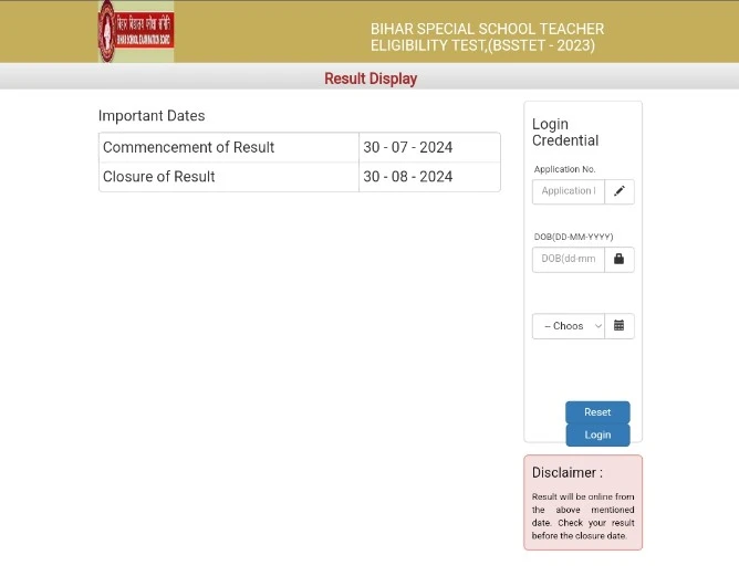 BSSTET Result 2024 Declared