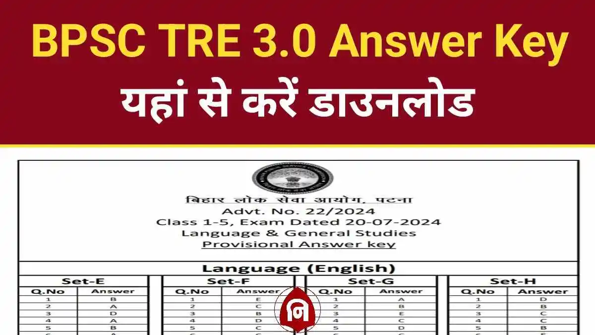 BPSC TRE 3 Answer Key 2024