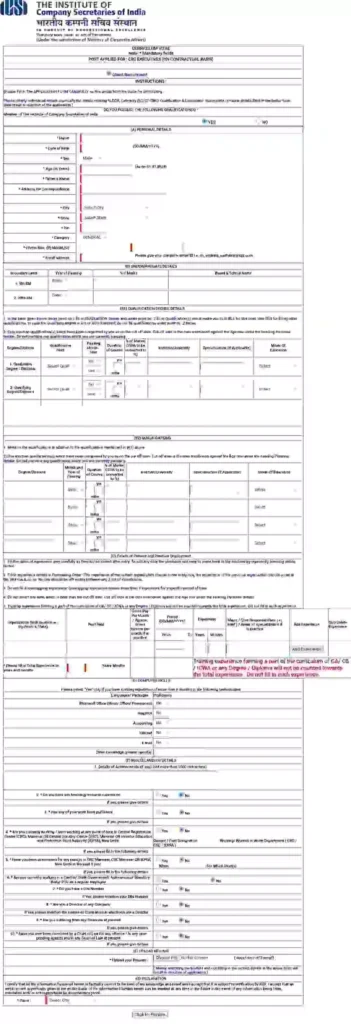 ICSI New Vacancy 2024